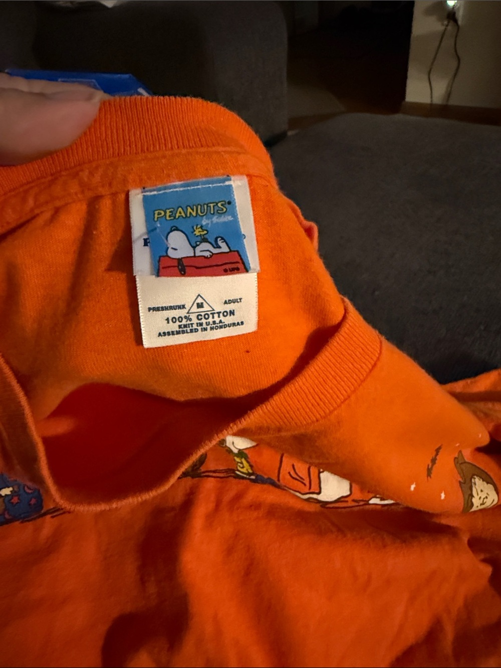 PEANUTS Vintage trick or treat graphic character Halloween cotton tshirt M - Picture 2 of 5